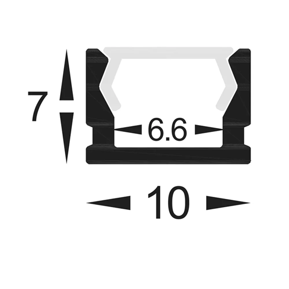 10mm x 7mm Silver Slim Square Aluminium LED Profile Havit Lighting - HV9693-1007