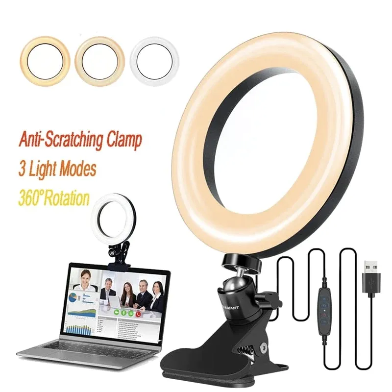 2-In-1 LED Ring Light Stand Clipon