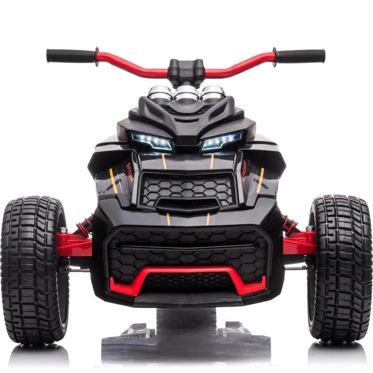 24V Freddo Spider 3-Wheel Motorcycle 2-Seater Ride On - Black