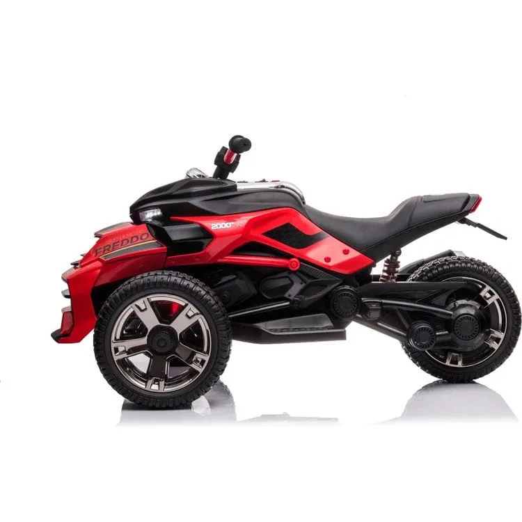 24V Freddo Spider 3-Wheel Motorcycle 2-Seater Ride On - Red