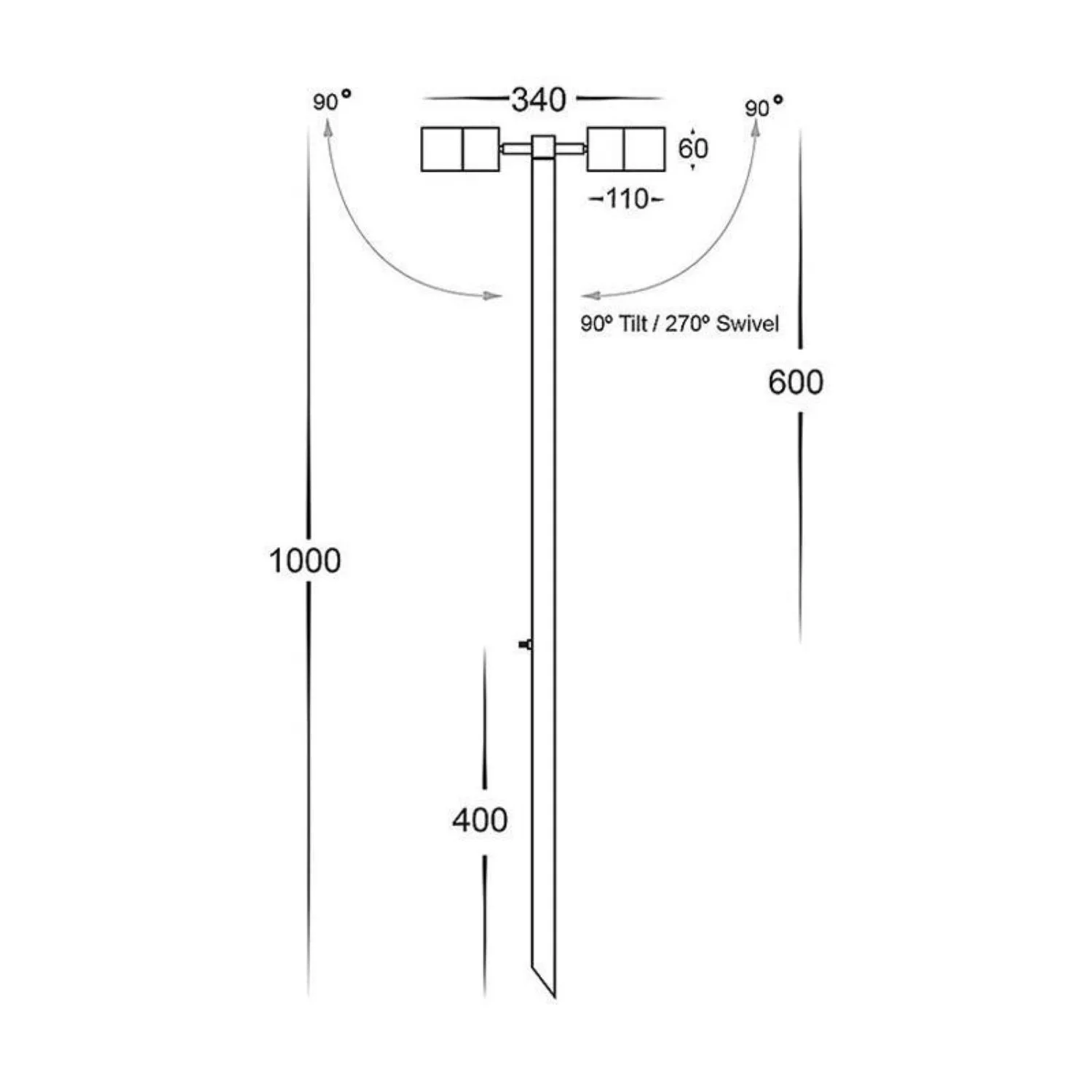 316 Stainless Steel Tivah Garden Spike Spot Light Double Adjustable Havit Lighting - HV1405T-SS316