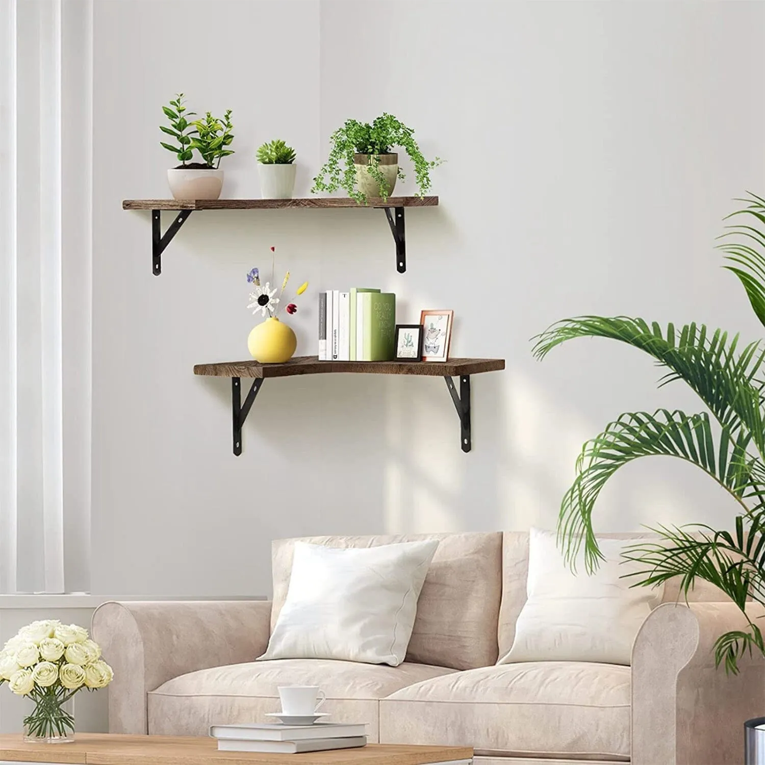 4-Pack: Corner Floating Shelf Wall Mount Display Storage