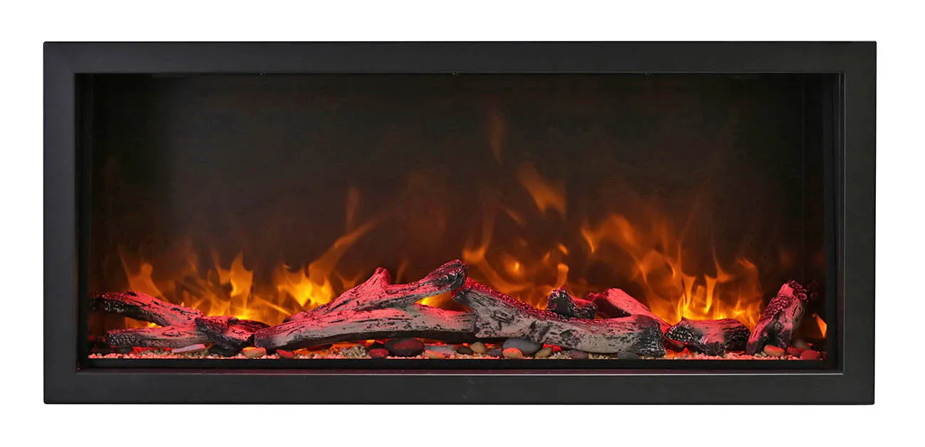 Amantii 100” Extra Tall Symmetry Steel Surround Electric Fireplace