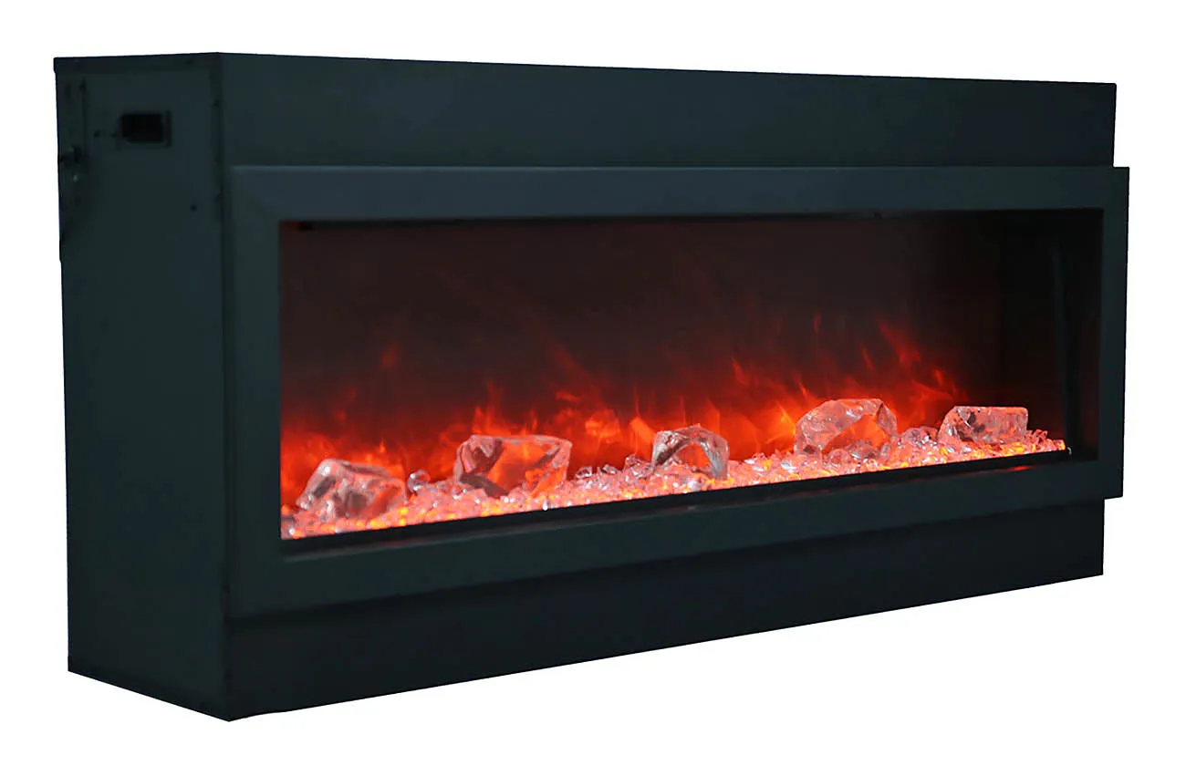 Amantii Deep XT 40” Built In Electric Fireplace W/Black Steel Surround