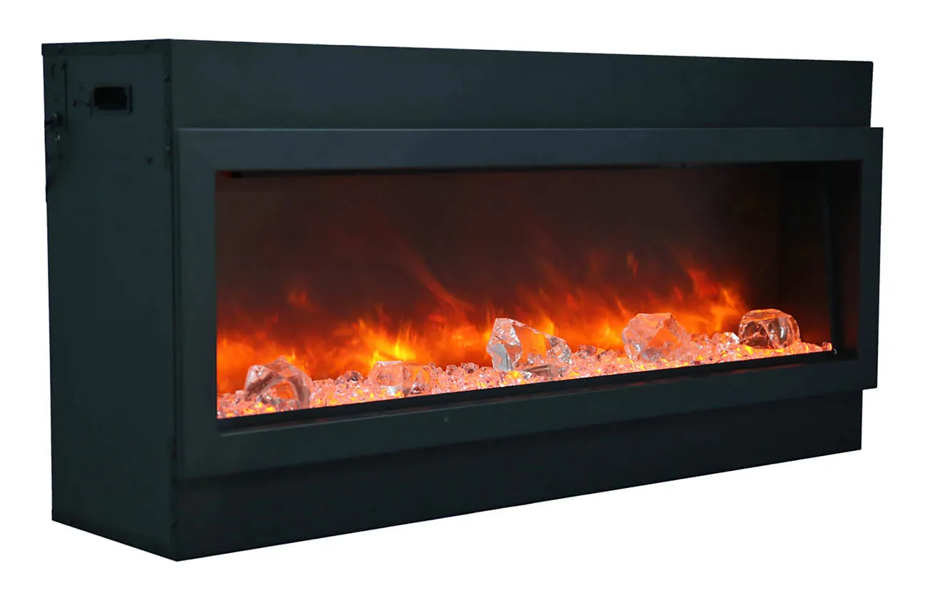 Amantii Deep XT 40” Built In Electric Fireplace W/Black Steel Surround