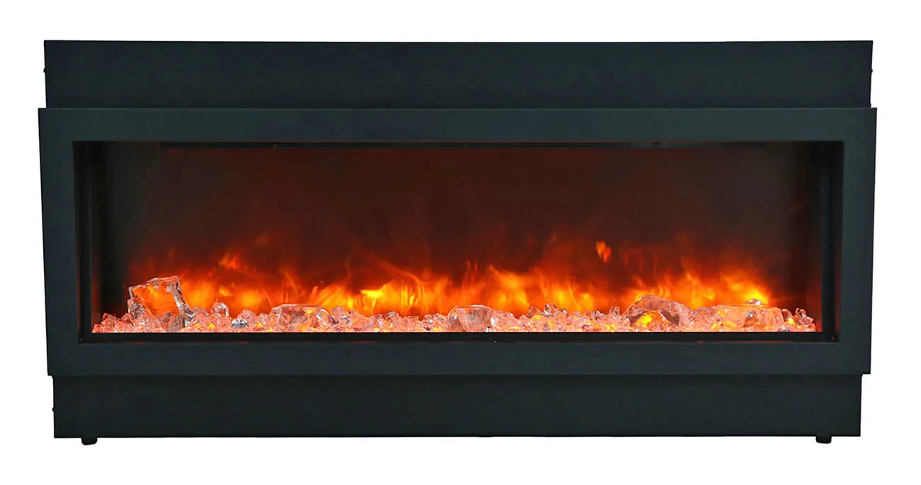 Amantii Deep XT 40” Built In Electric Fireplace W/Black Steel Surround