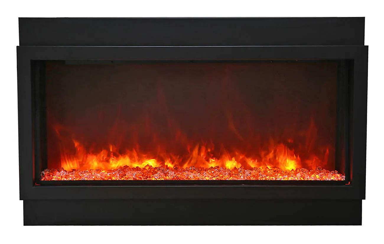 Amantii Deep XT 40” Built In Electric Fireplace W/Black Steel Surround