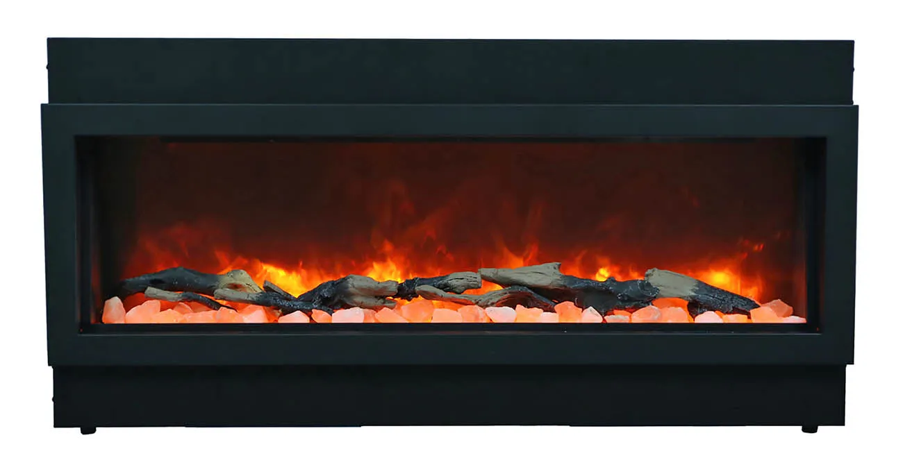 Amantii Deep XT 40” Built In Electric Fireplace W/Black Steel Surround