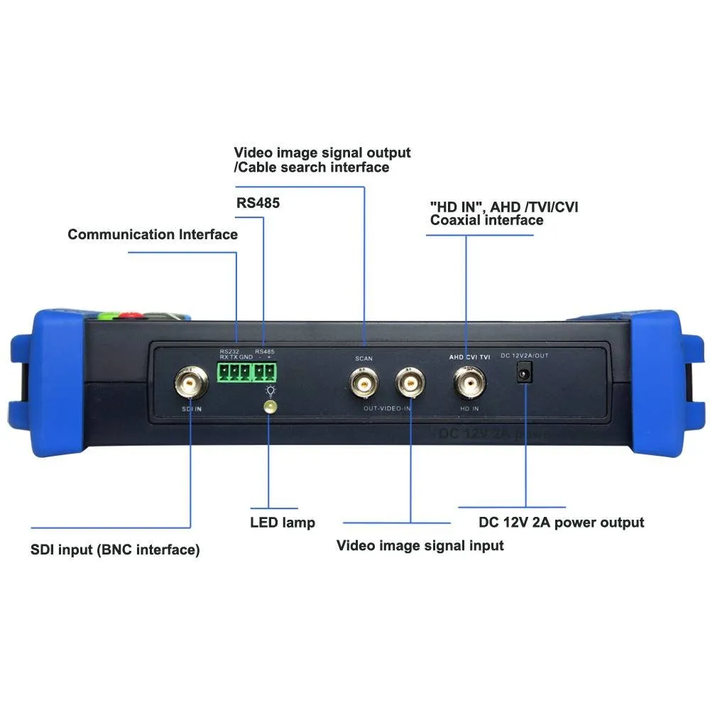 CCTV/ IP camera-tester voor IP, HD-TVI, HD-CVI en CVBS camera's (Tot 8MP/4K geschikt)