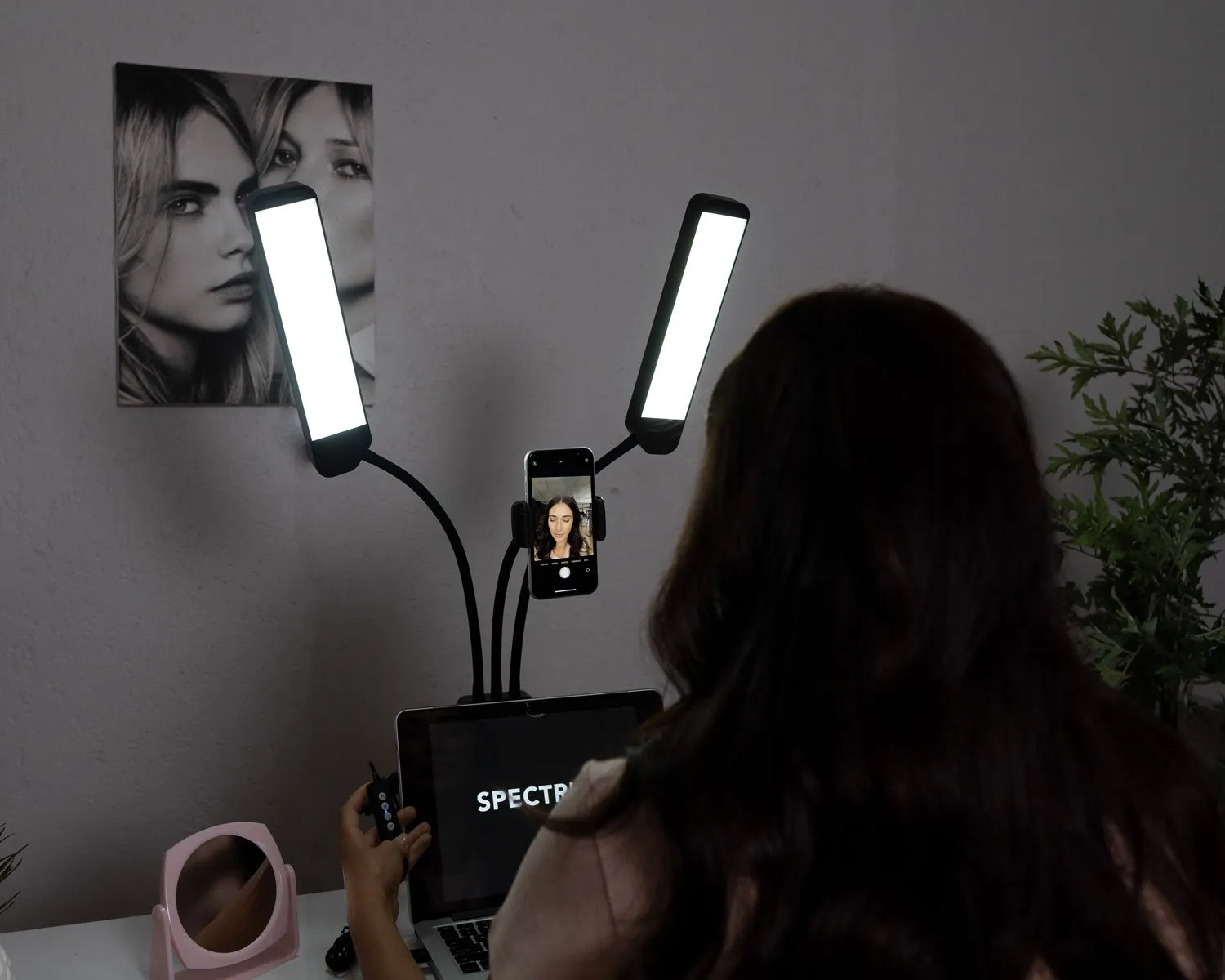 Dual LED Beauty Fill Light With Phone Bracket - 'Eden'