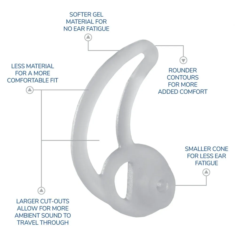 Fin Ultra Eartip, Acoustic Tube Earpieces, Clear