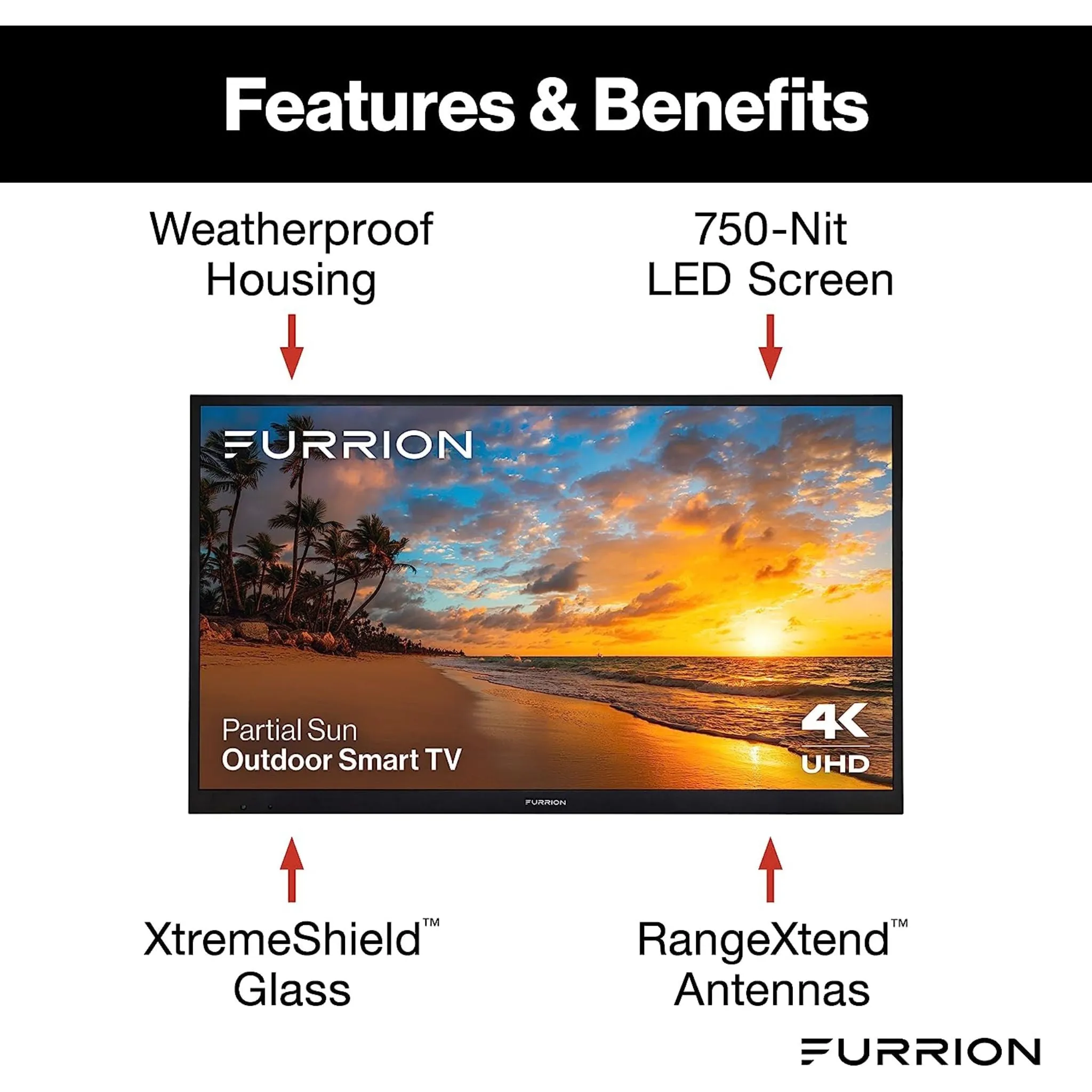 Furrion Aurora® Partial Sun Smart 4K UHD LED Outdoor TV