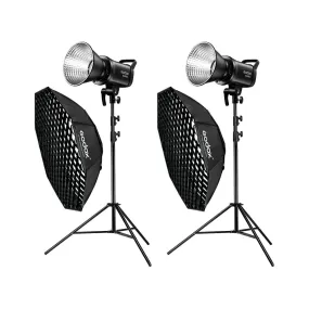 Godox 2x SL60IIBi Bi-Colour LED Advanced Studio Continuous Lighting Kit - Bundle