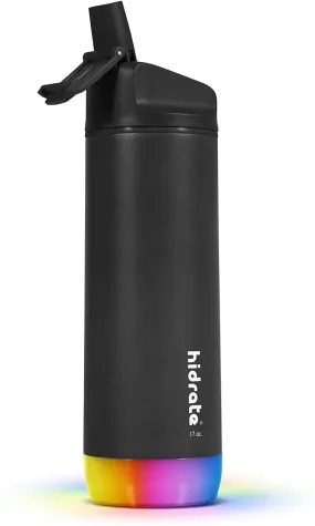 Hidrate Spark Steel Smart Water Bottle, Tracks Water Intake & Glows to Remind You to Stay Hydrated - Straw Lid