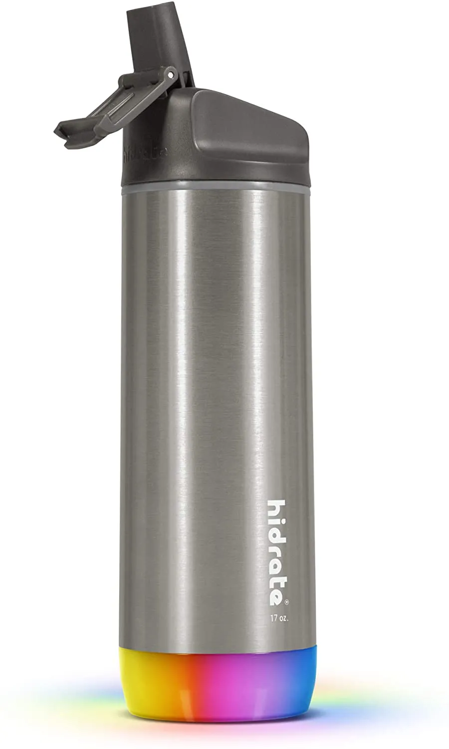 Hidrate Spark Steel Smart Water Bottle, Tracks Water Intake & Glows to Remind You to Stay Hydrated - Straw Lid