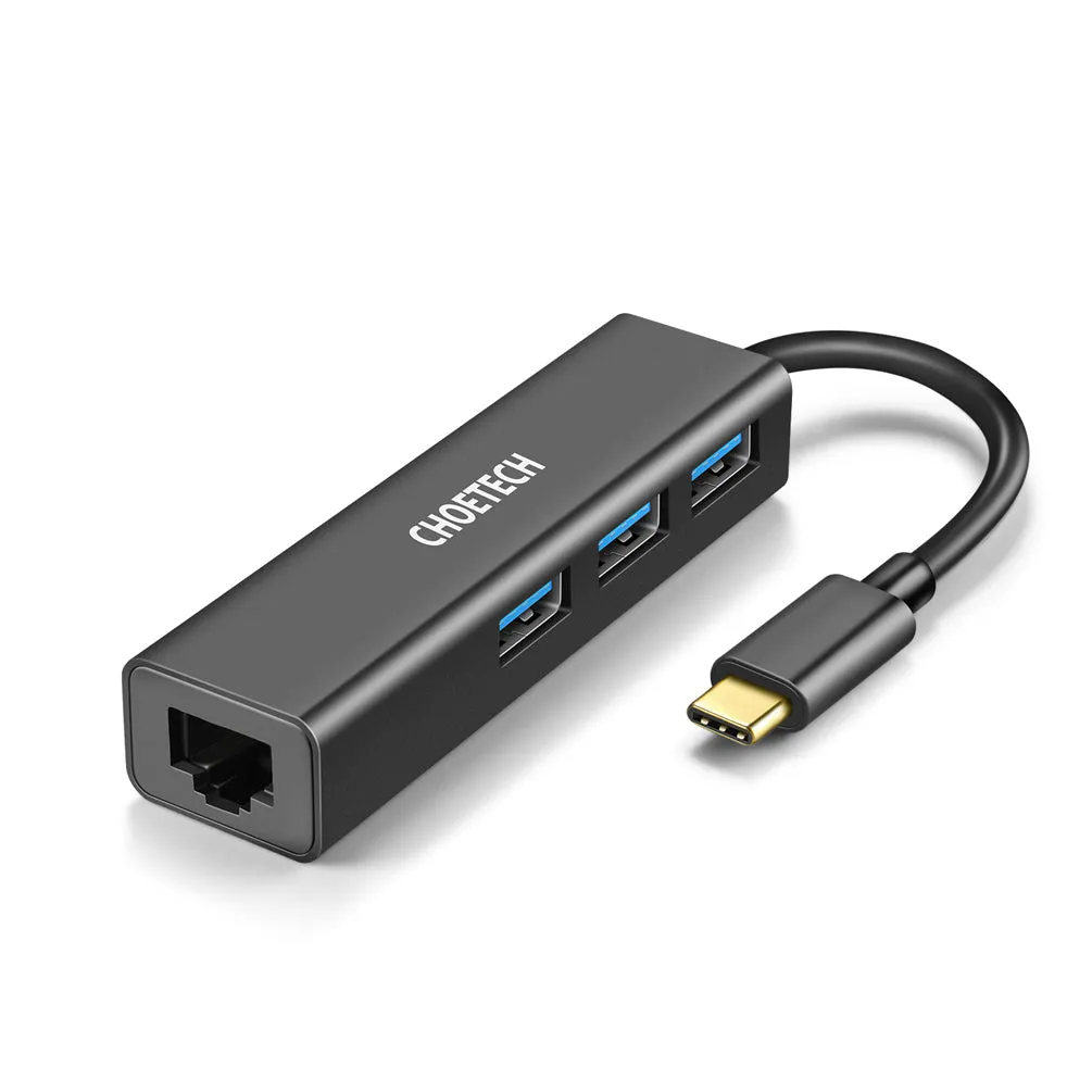 HUB-U02 Choetech 4-in-1 USB-C to RJ45 Adapter