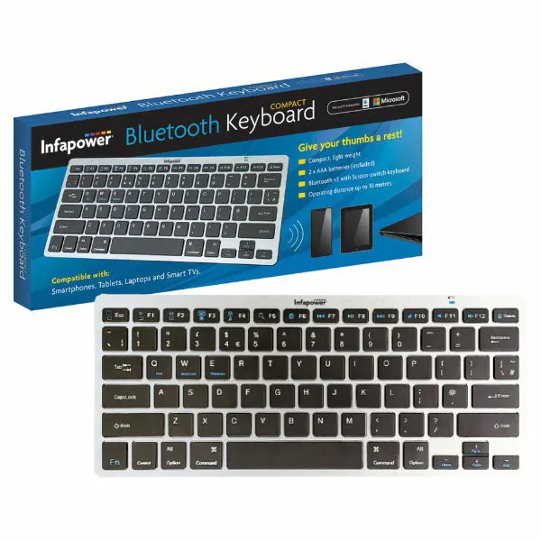 Infapower X207 Wireless Bluetooth Keyboard - Silver | 212705