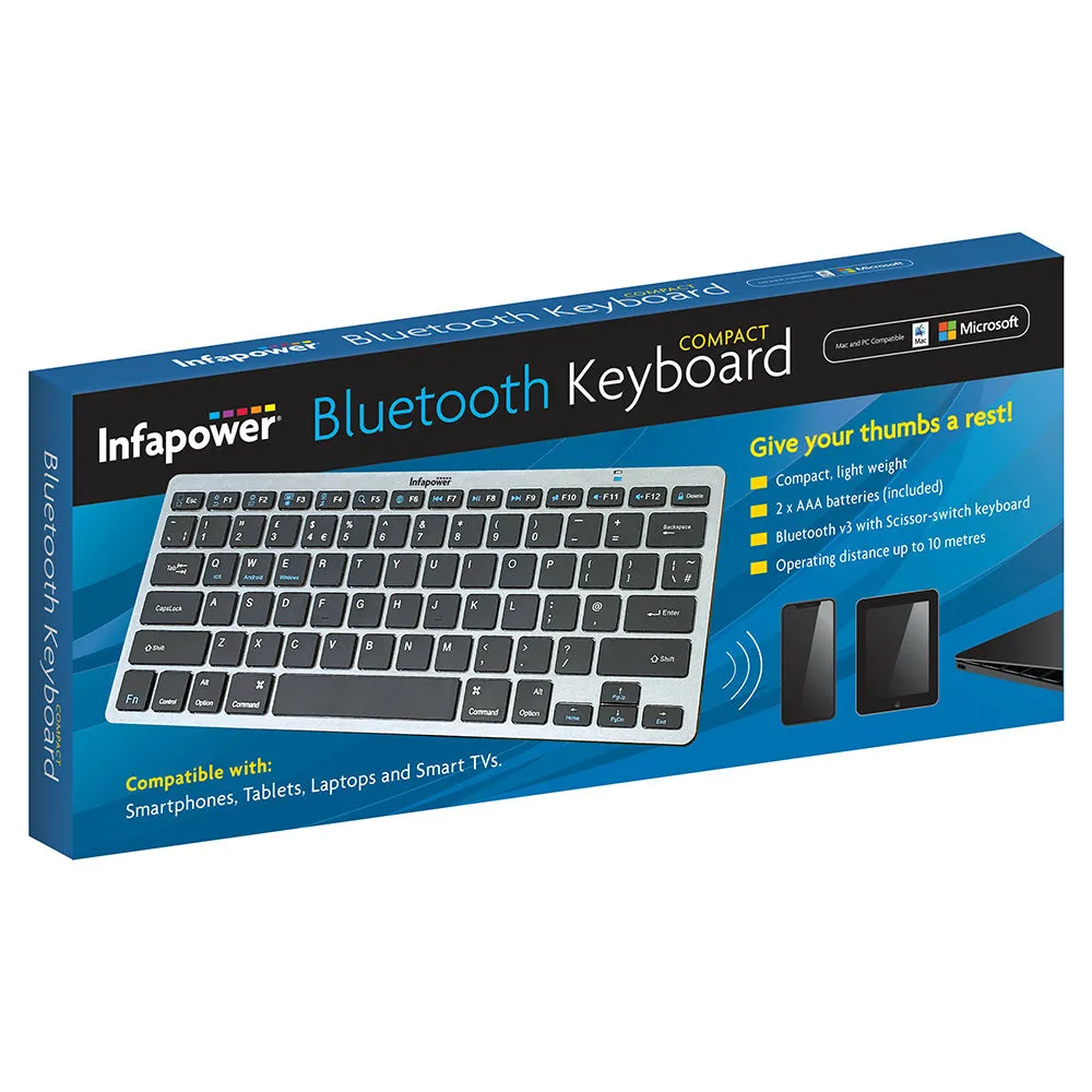 Infapower X207 Wireless Bluetooth Keyboard - Silver | 212705