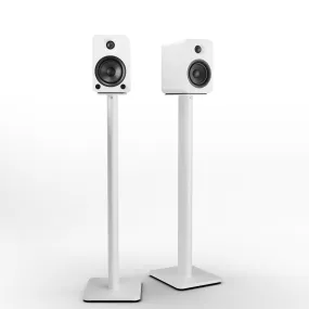 Kanto YU4 140W Powered Bookshelf Speakers with Bluetooth and Phono Preamp - Pair, Matte White with SP32PLW White Stand Bundle