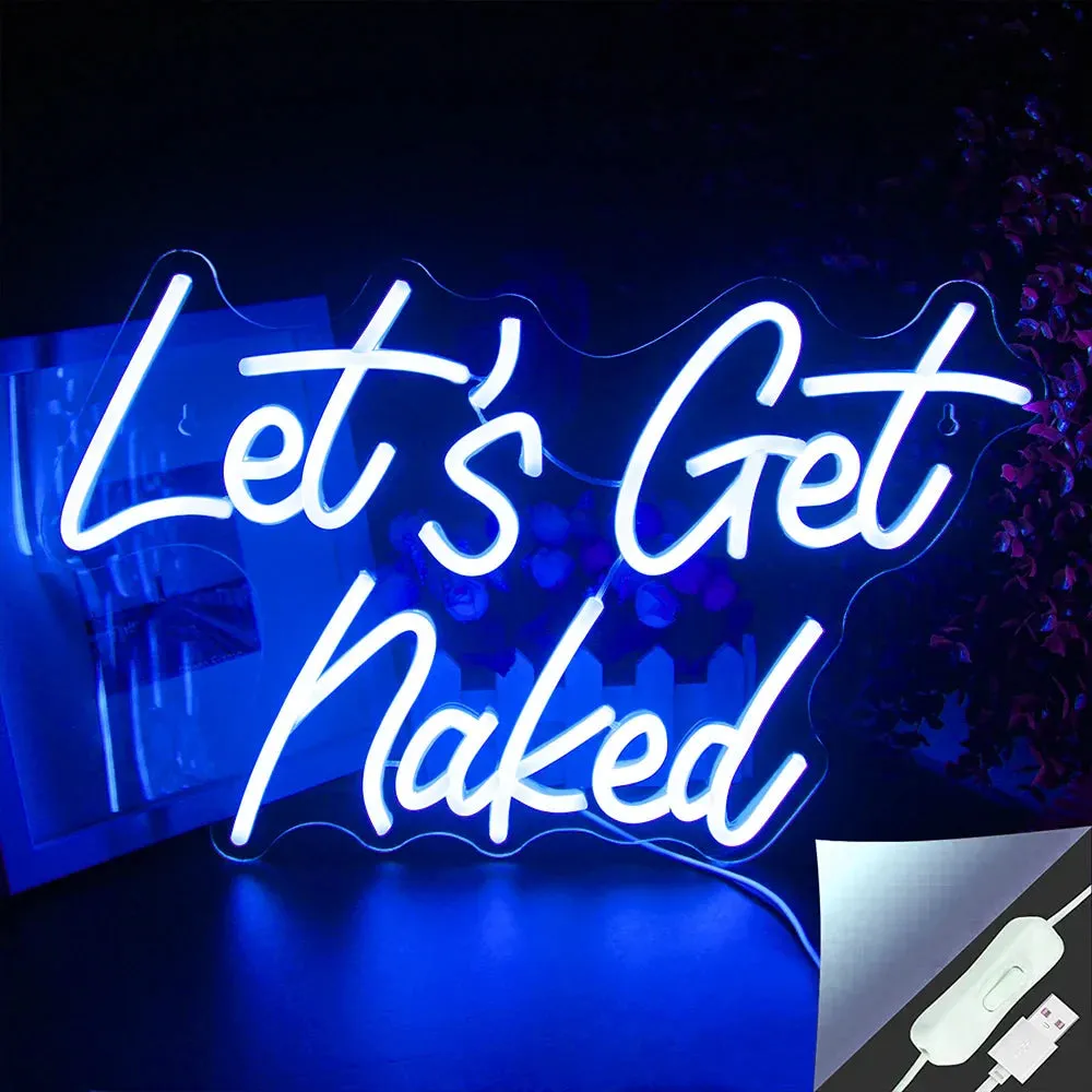 Let's Get Naked LED Bedroom Sign