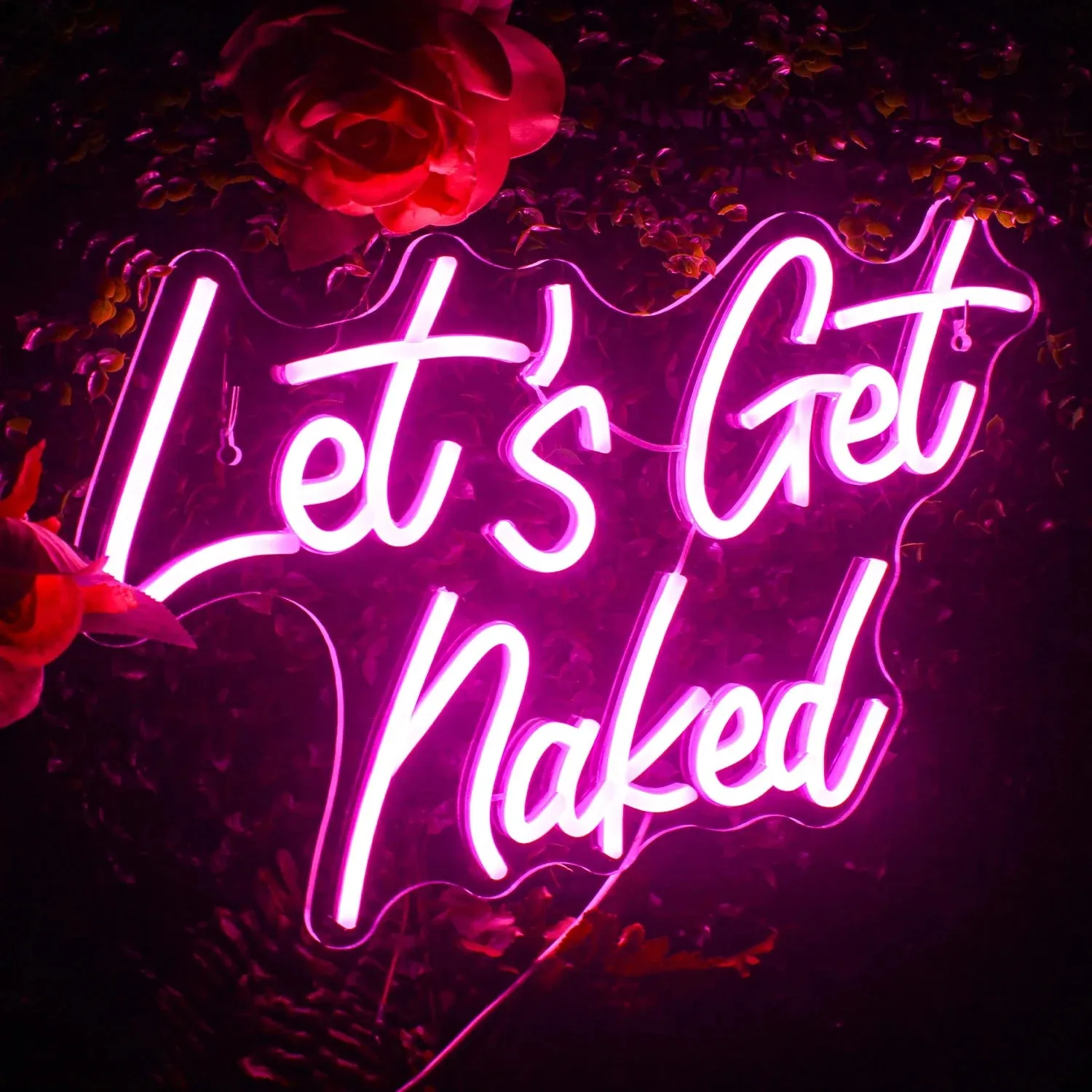 Let's Get Naked LED Bedroom Sign