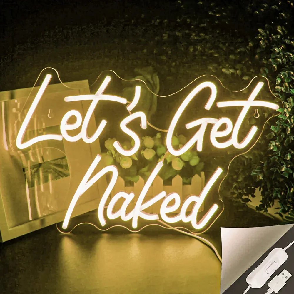 Let's Get Naked LED Bedroom Sign