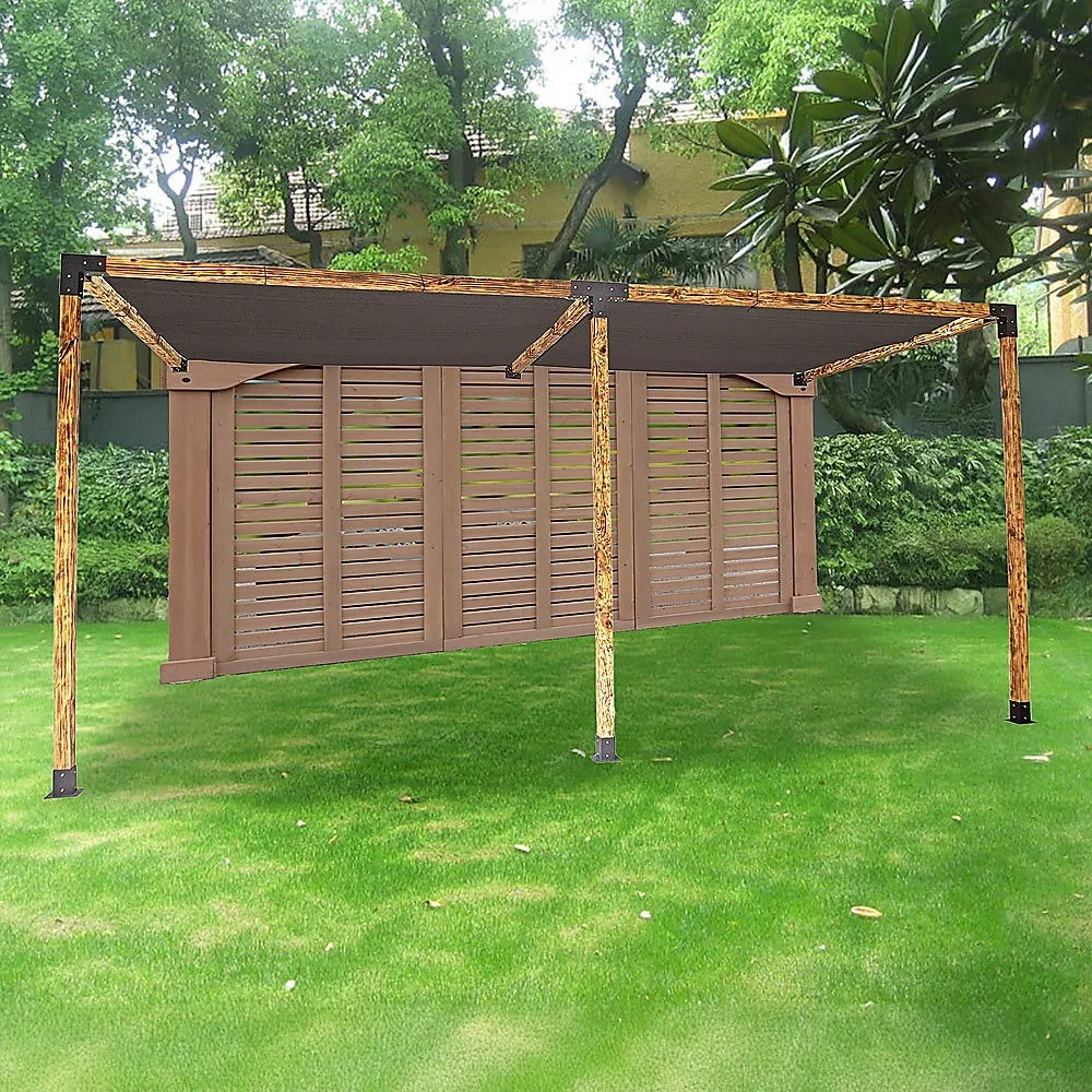 Matte Black Steel Pergola Brackets & Screens DIY Kit Set