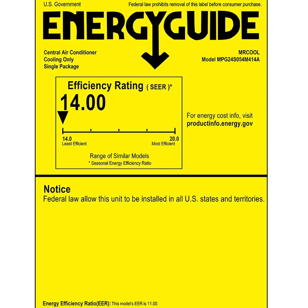 MRCOOL® Signature Series 24K BTU Cool 54K BTU Heat 14 SEER Gas and Electric Package Unit - Multiposition