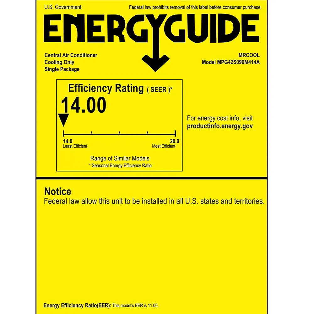MRCOOL® Signature Series 42K BTU Cool 90K BTU Heat 14 SEER Gas and Electric Package Unit - Multiposition
