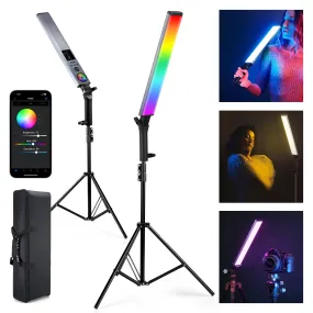 NEEWER 2 Pack BH-30S RGB LED Video Light Stick Kit