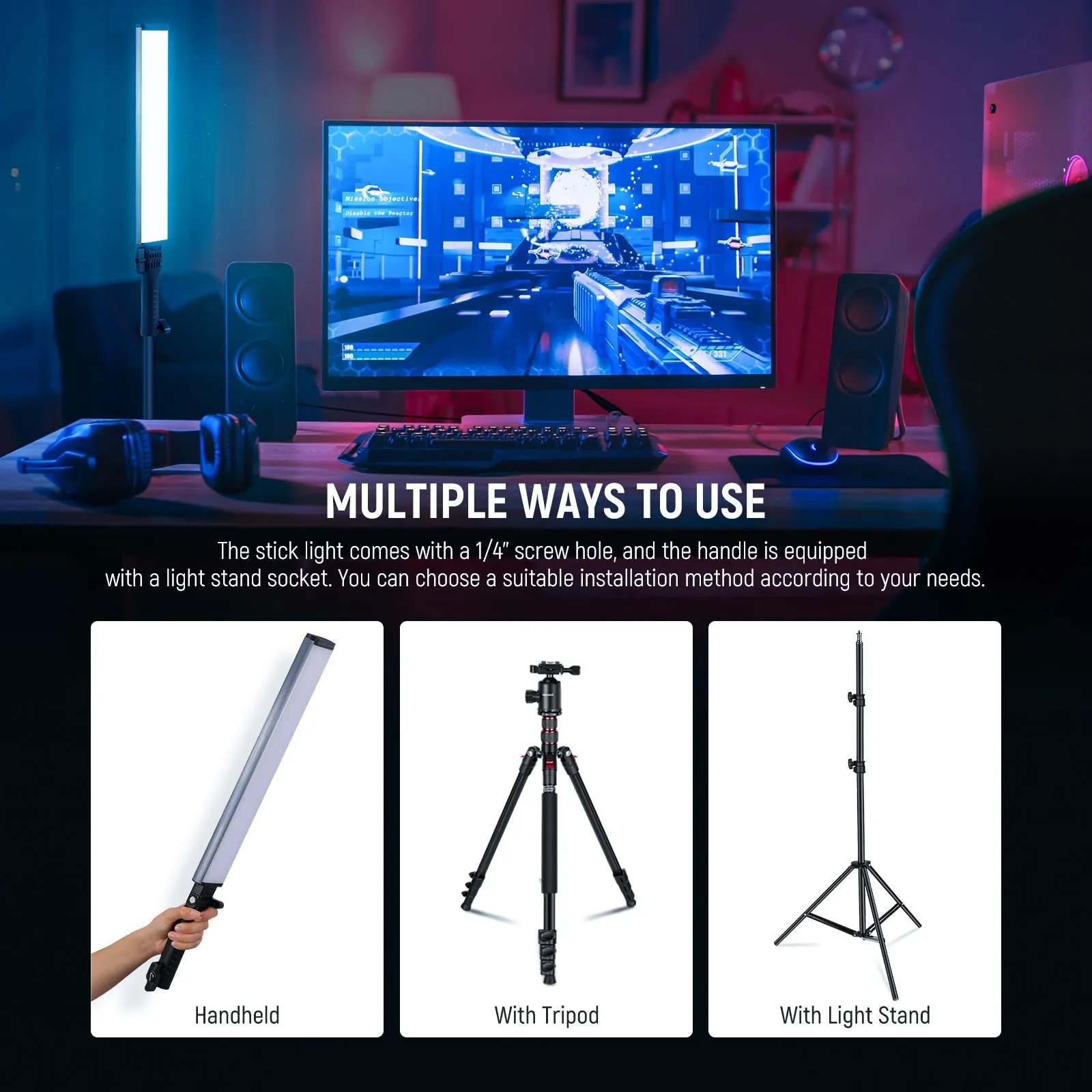 NEEWER BH30S RGB LED Tube Light Wand