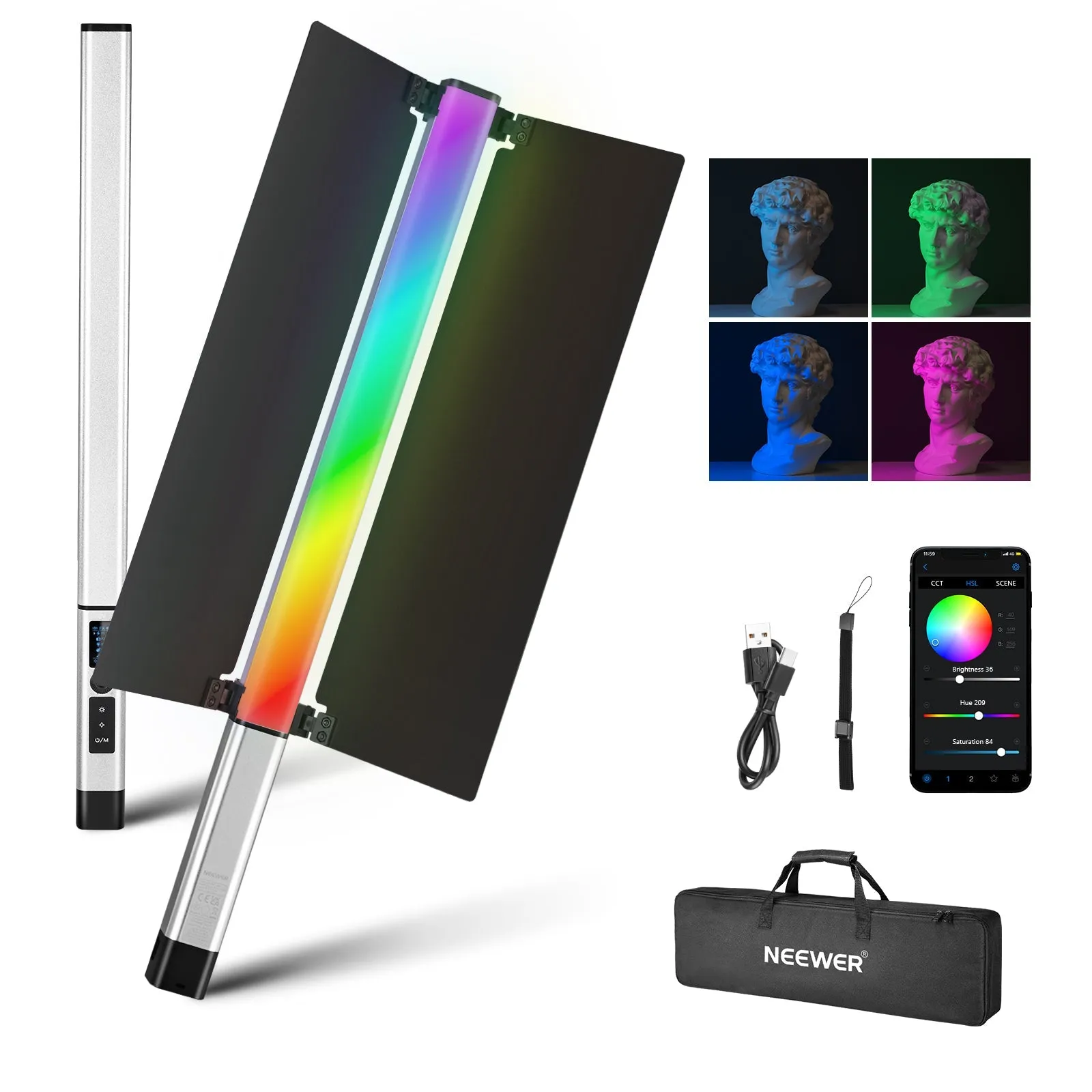 NEEWER CL124 RGB Handheld LED Light Stick Light Wand