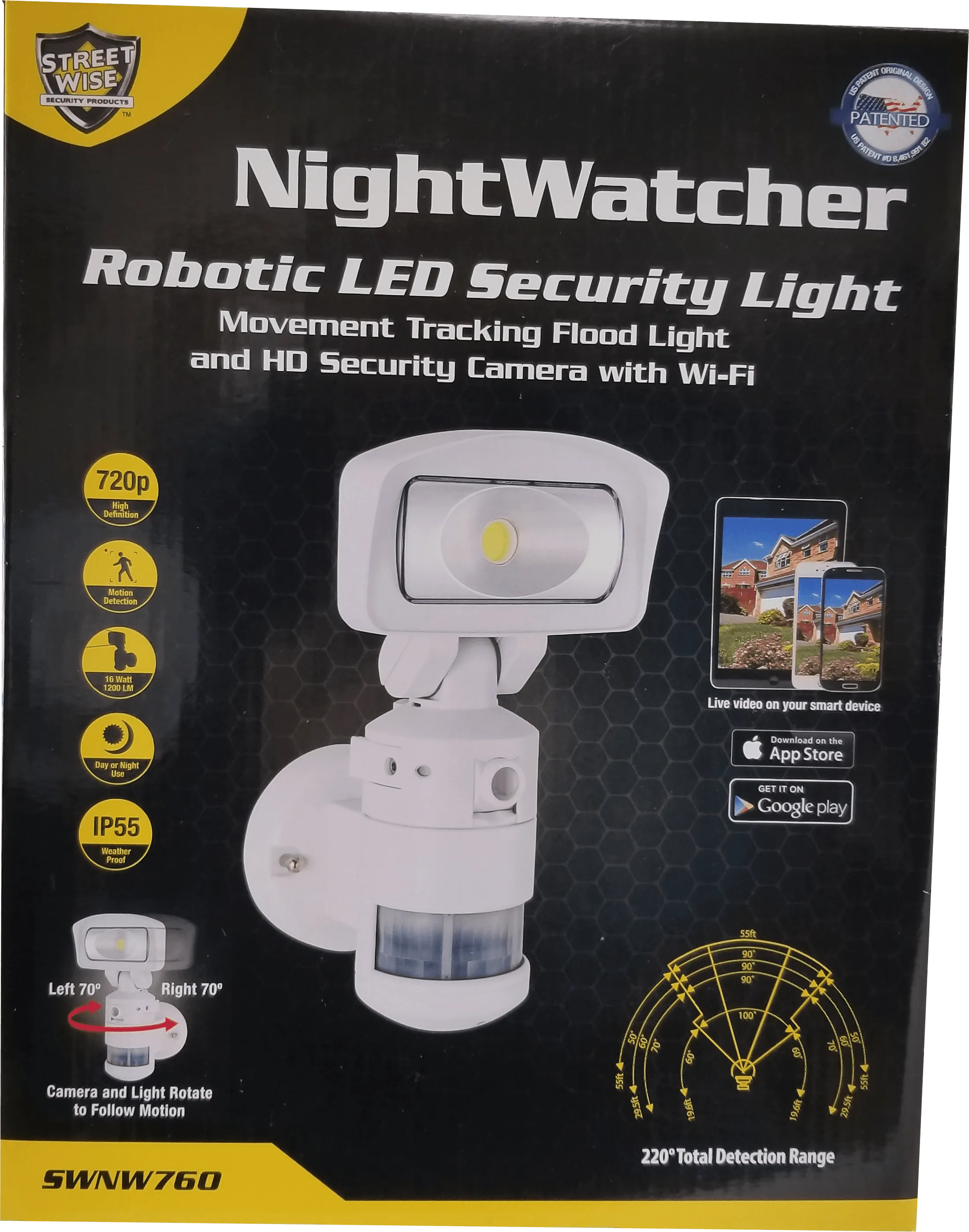 Nightwatcher Robotic WiFi - HD Camera with Powerful LED Light