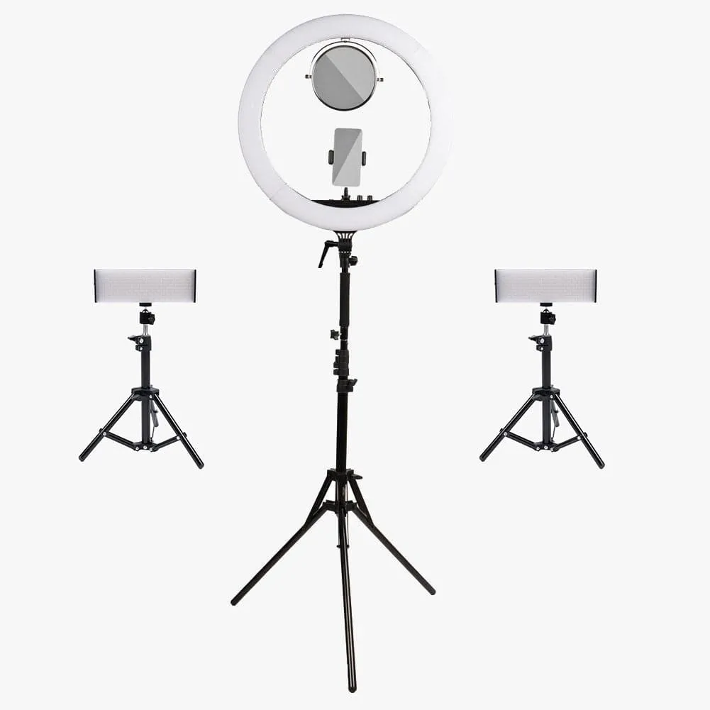 Premium Youtube Lighting  Platinum Pro II Ring Light and Crystal Luxe LED Lights Kit