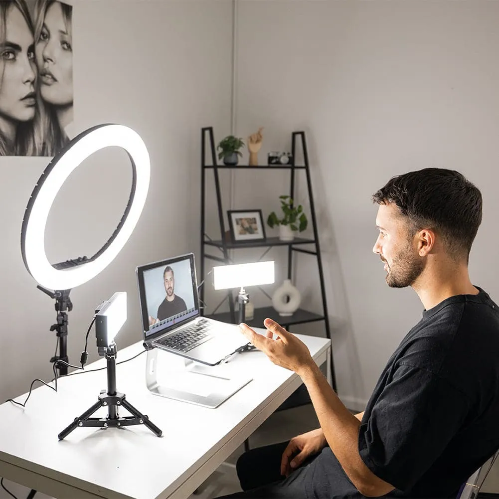 Premium Youtube Lighting  Platinum Pro II Ring Light and Crystal Luxe LED Lights Kit