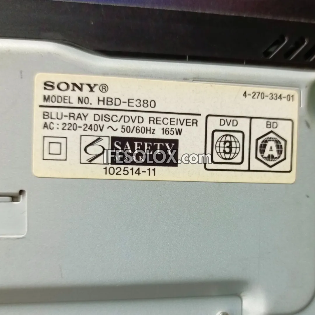 Sony HBD-E380 5.1Ch 1000Watts Smart 3D Bluray DVD Home Theater Machine Head (Wifi, Netflix, YouTube) - Foreign Used