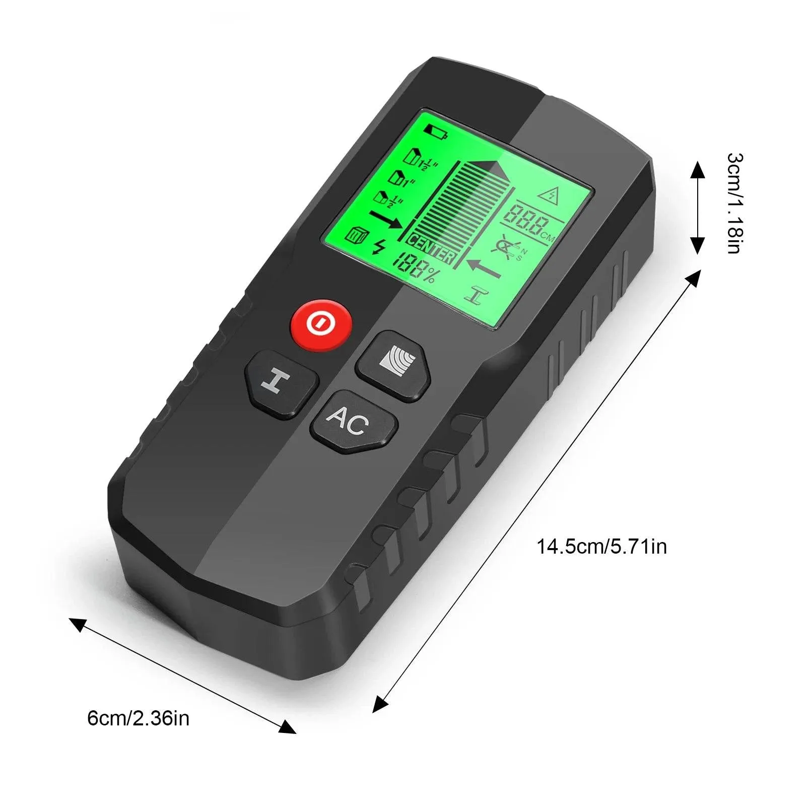 Stud Finder Wall Scanner 5 in 1 Electronic Stud Detector with HD LCD Display Used for Detecting Wood and AC Power