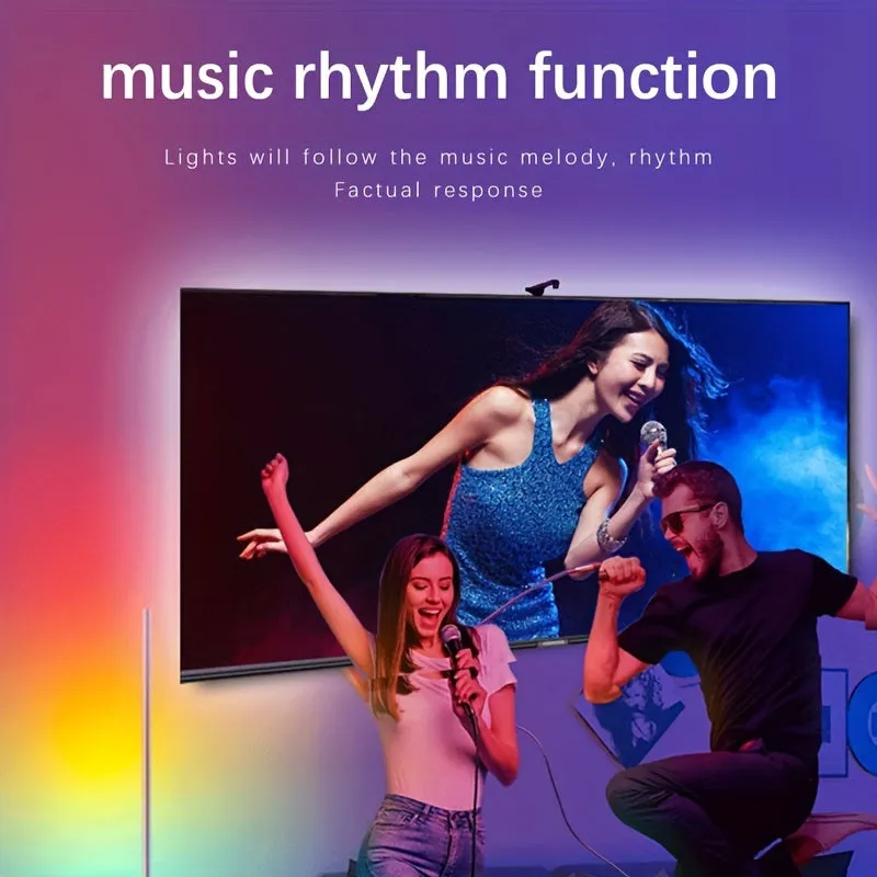 Synchronize LED Lights With TV Images For An Immersive Experience, Control RGB Smart LED Strips With An AR Sensor Camera And Music Synchronization Suitable For TVs Ranging From 35 To 165.1 Cm