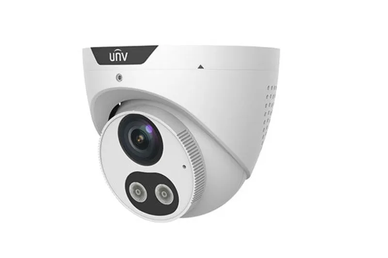 UNIVIEW IPC3618SB-ADF28KMC-I0: 8MP 4K LightHunter IR Fixed Eyeball Turret Camera with Audible Warning