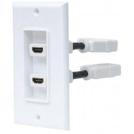 Wallplate, HDMI Female to HDMI Female Coupler, 2 Port