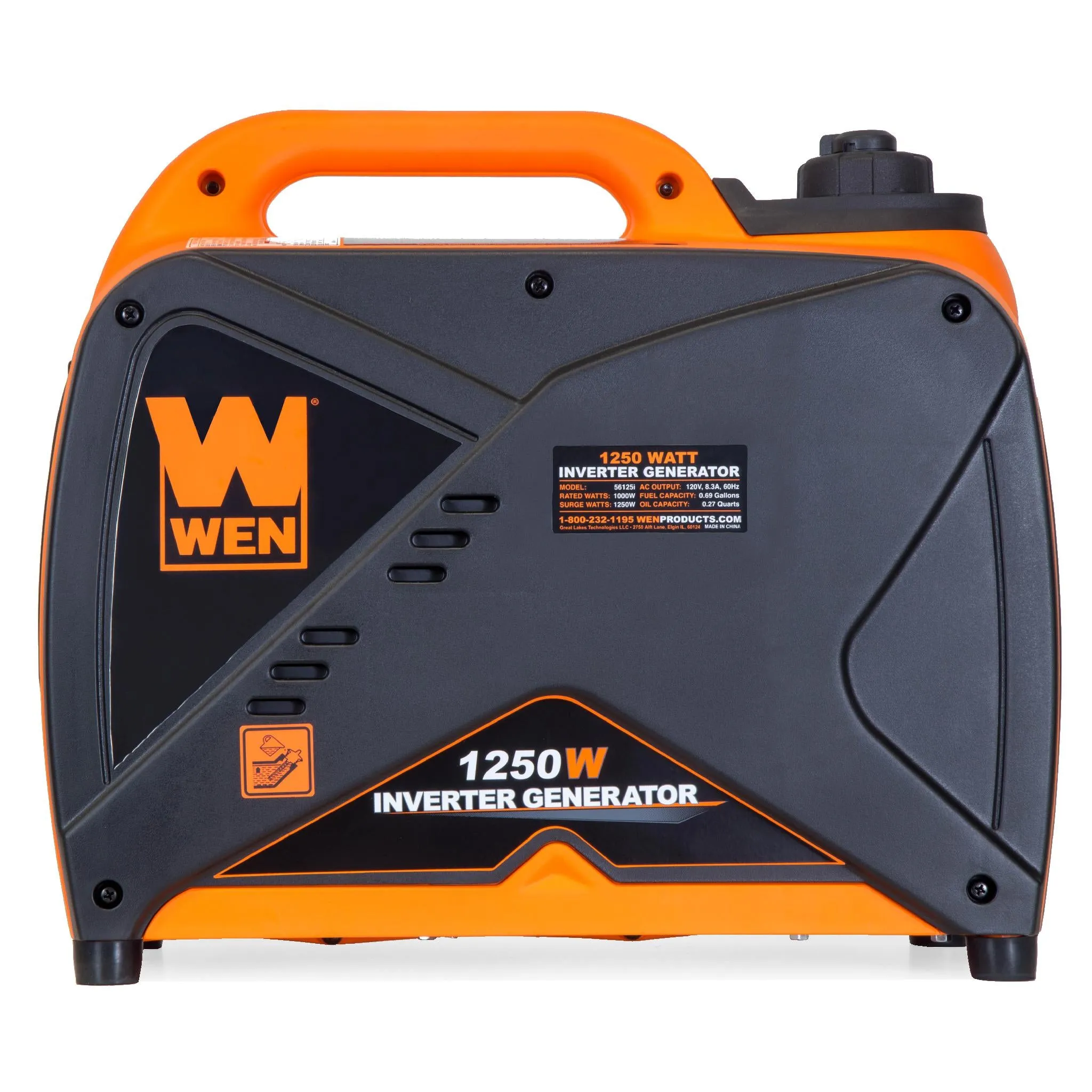 WEN 56125i 1250-Watt Gas-Powered Inverter Generator, CARB Compliant